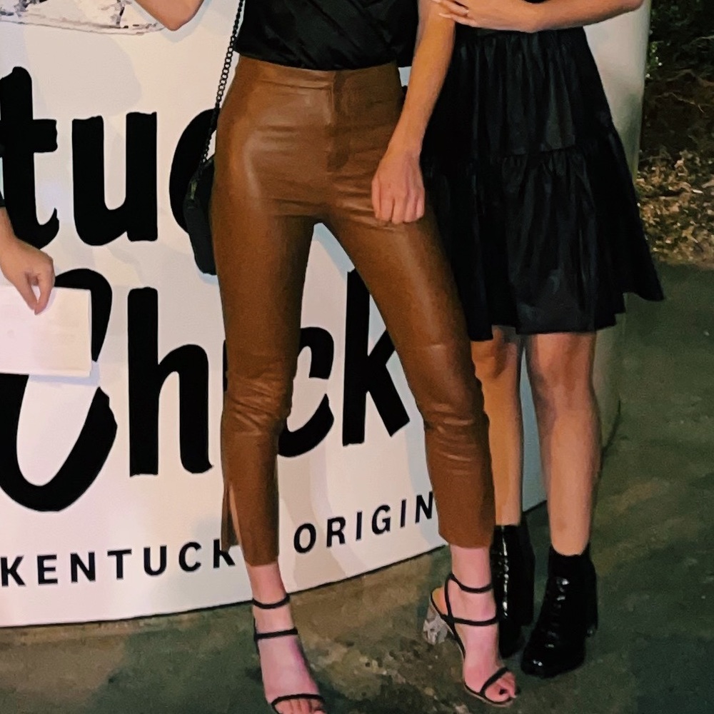 Zara brown leather pants